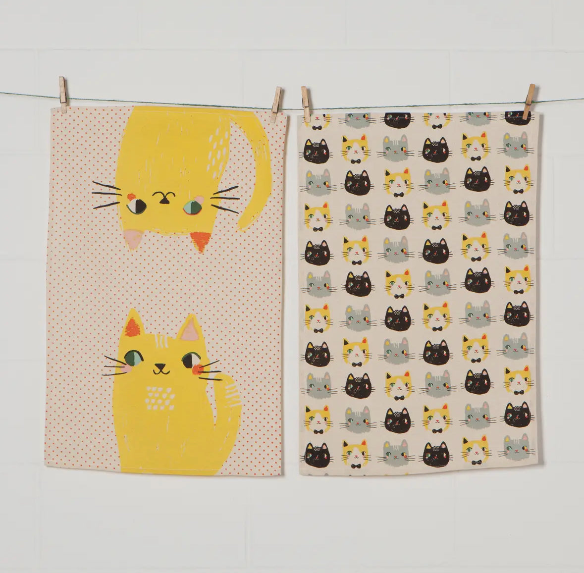 Danica Studio Kitty Meow Meow Dishcloths Set of Two