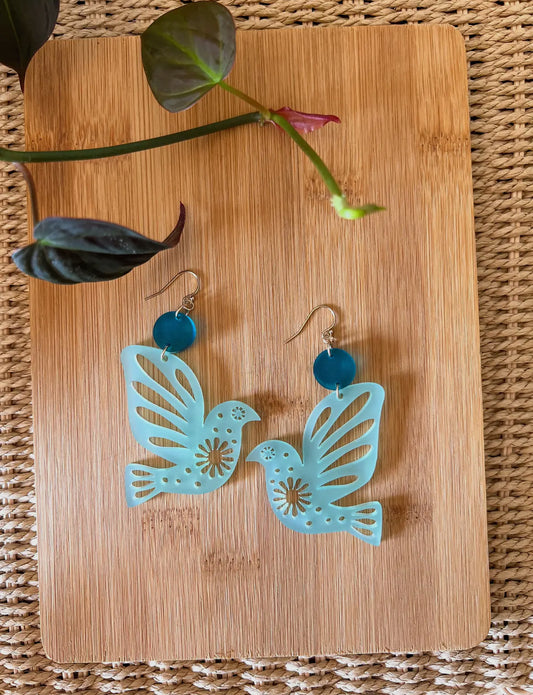Cocoa Loves Grey “Los Pajaritos” Earings (Glacier)